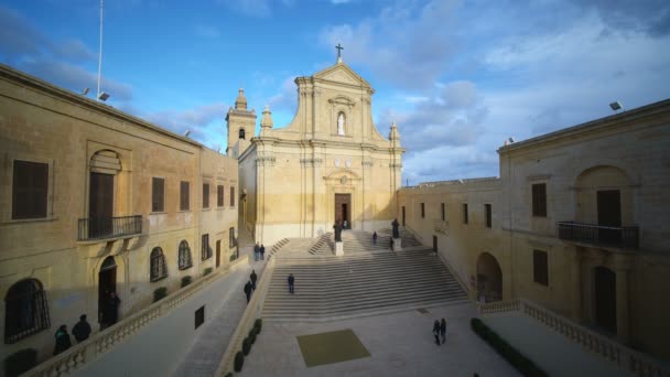 Valletta Malta Febrero 2018 Exterior Valeta San Juan Kathedralem Malta — Vídeos de Stock