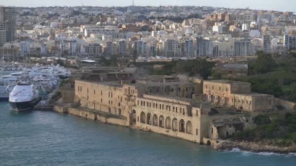 Stock Vidéovue Aérienne Fort Manoel Île Manoel Malte — Video