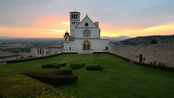 Basilica San Francesco Assisi Assisi Umbria Italia Europa — Videoclip de stoc