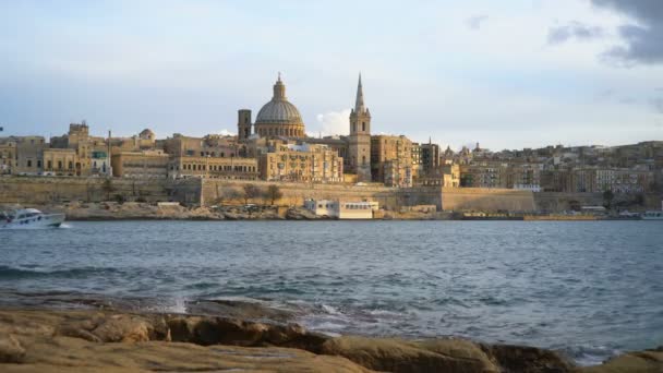 Valletta Malta 10Η Φεβρουαριου 2018 Γενική Άποψη Της Βαλέτας Μάλτα — Αρχείο Βίντεο