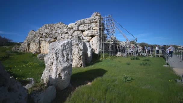 Gozo Malta 7Th February 2018 Exterior Tempji Tal Ggantija Tempji — Stock Video