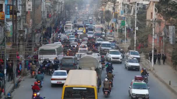 Kathmandu Nepal Dicembre 2017 Traffico Strada Kathmandu Nepal Asia — Video Stock