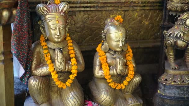 Patão Nepal Dezembro 2017 Exterior Templo Ouro Patan Nepal Ásia — Vídeo de Stock