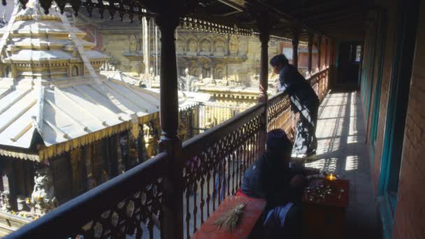 Patan Nepal Dezember 2017 Außenansicht Des Goldenen Tempels Patan Nepal — Stockvideo