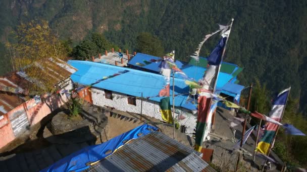 Chomrong Nepal 5Th Grudzień 2017 Zewnątrz Wiejskich Domów Hostelowych Miejscowości — Wideo stockowe