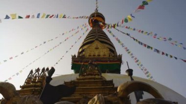 Boudhanath stupa, Katmandu, Nepal, Asya 'nın genel görüşü.