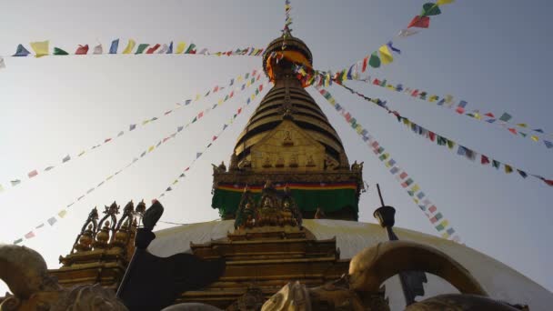 ブダナートストゥーパ カトマンズ ネパール アジアの一般的なビュー — ストック動画