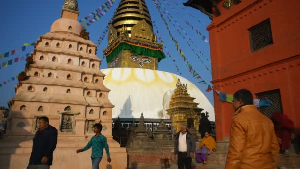 Boudhanath Stupa Katmandu Nepal Asya Nın Genel Görüşü — Stok video
