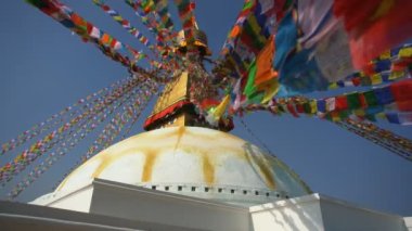 Boudhanath stupa, Katmandu, Nepal, Asya 'nın genel görüşü.
