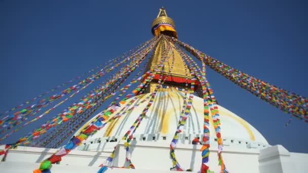 Boudhanath Stupa Katmandu Nepal Asya Nın Genel Görüşü — Stok video