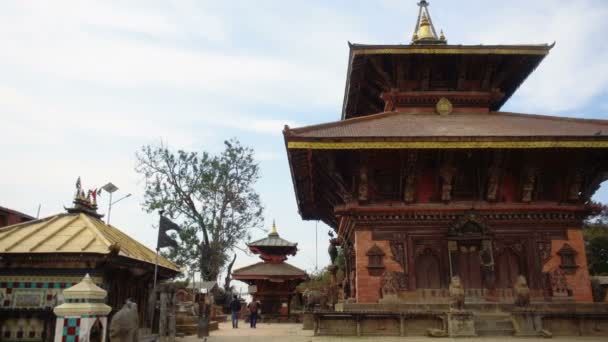 Bhaktapur Nepal 25Th December 2017 Local People Tourists Taumadhi Square — Stock Video