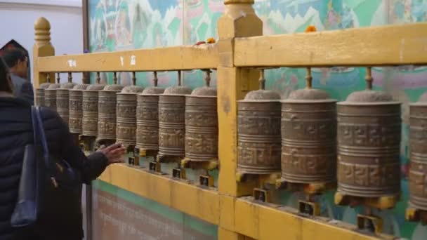 Kathmandu Nepal Aralık 2017 Boudhanath Stupa Daki Hacılar Katmandu Nepal — Stok video