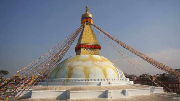 Boudhanath Stupa Katmandu Nepal Asya Nın Genel Görüşü — Stok video