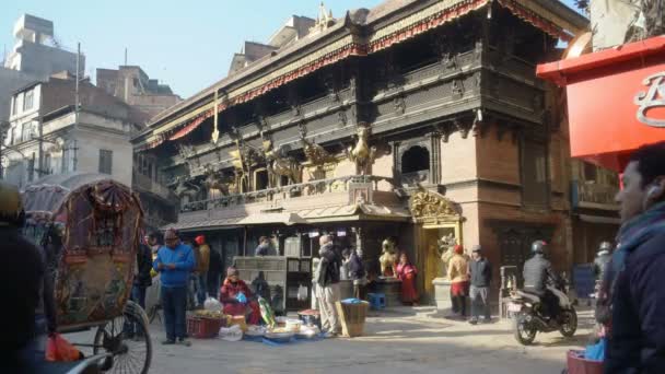 Patão Nepal Dezembro 2017 Turistas Pessoas Locais Praça Durbar Patan — Vídeo de Stock