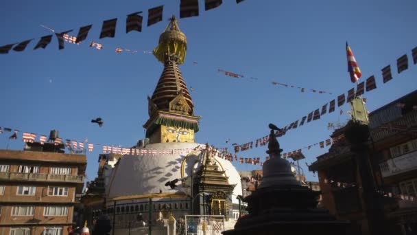 Algemeen Zicht Boudhanath Stupa Kathmandu Nepal Azië — Stockvideo