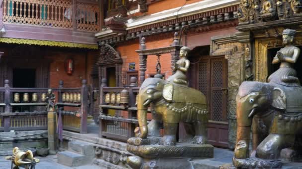 Patan Nepal 2017年12月28日 パタン ネパール アジアの黄金寺院の外観 — ストック動画