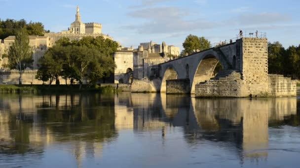 Saint Angel Castle and bridge over the Tiber — Stock Video