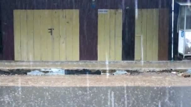 在街上的热带雨 — 图库视频影像