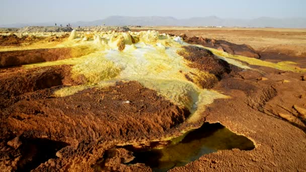 Słonowodne jeziora, Dallol — Wideo stockowe