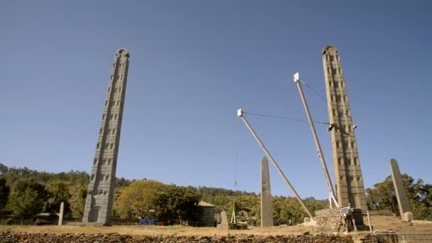 Parque Stelae en la provincia de Axum Tigre — Vídeos de Stock