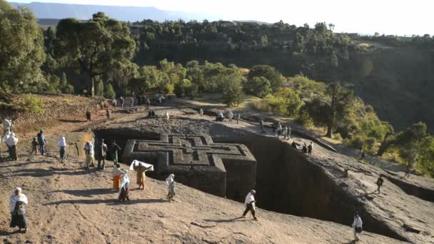 La Iglesia de San Jorge en Lalibela — Vídeos de Stock