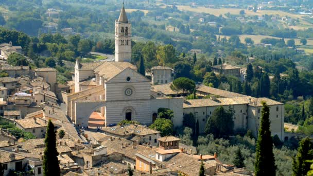 Basilika des Heiligen Franziskus in Assisi — Stockvideo