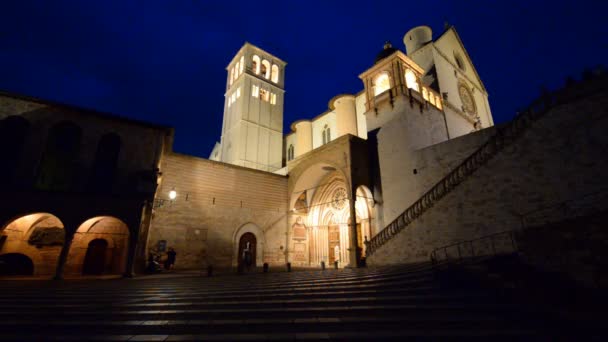 Basilika des Heiligen Franziskus in Assisi — Stockvideo