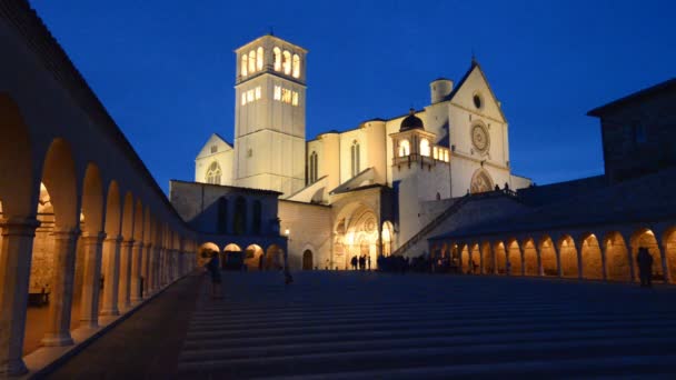 Basiliek van St.Francis in Assisi — Stockvideo