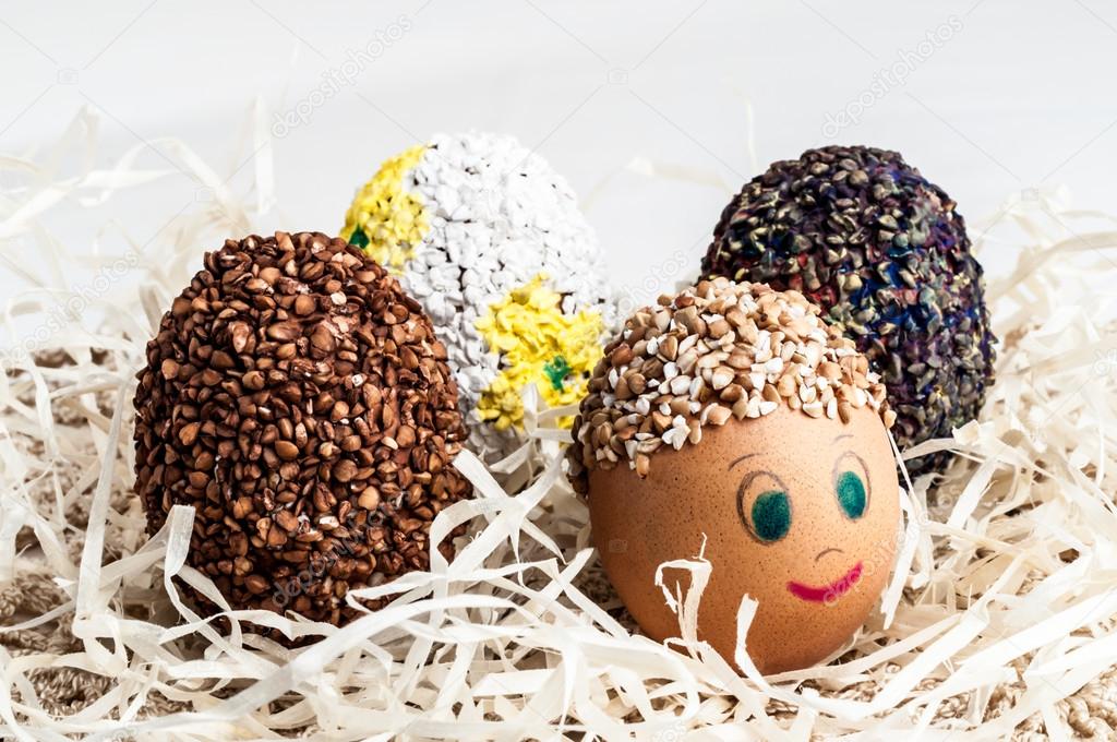 little men and easter eggs handmade