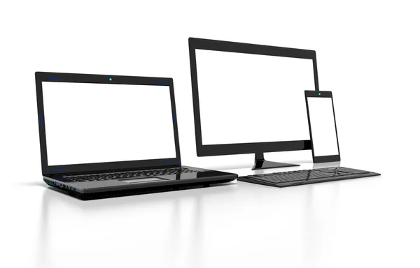 Monitor, computer, laptop, tablet — Stock Photo, Image