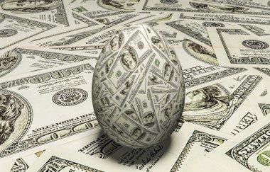 Bir dolarlık banknot ile Paskalya yumurtaları
