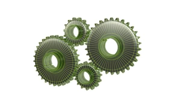 Aansluitende Gears, 3d render — Stockvideo