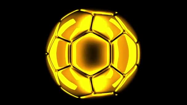 Ποδόσφαιρο μπάλα περιστρεφόμενο 3d καθιστούν — Αρχείο Βίντεο