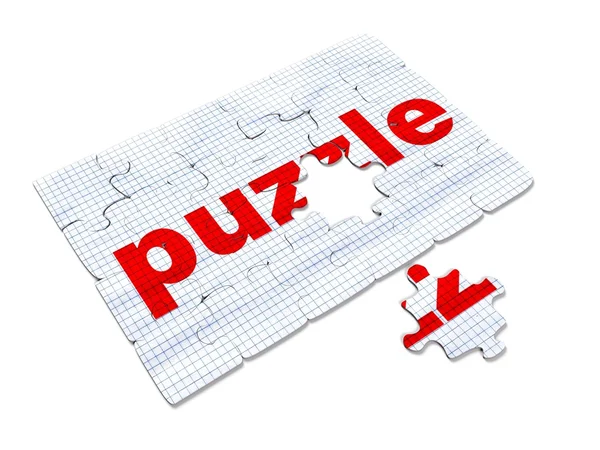 Slovo puzzle pojistnému na bílém pozadí, 3d vykreslování — Stock fotografie