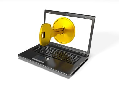 Bilgisayar güvenlik kavramı 3d render