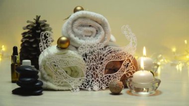 Noel süslemeleri ile spa konsepti ögeleri