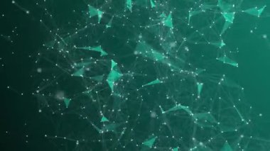 Dijital pleksus arka planı. İş teknolojisi ya da tıbbi mavi arka plan. Çizgiler, noktalar ve üçgenler karışıklığından. Verileri görselleştirmek için mühendislik, dijital ve bilimsel yollar kavramı.