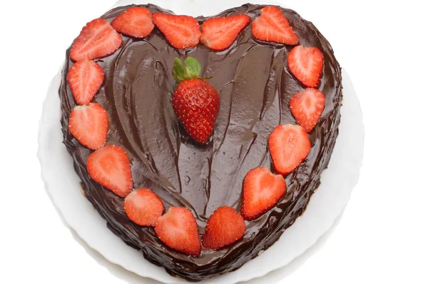 草莓巧克力蛋糕 — 图库照片