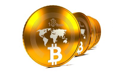 bit sikke Btc yeni sanal mone, 3d render