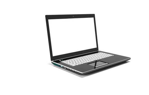 Laptop isolerad på vit med klippbana — Stockfoto
