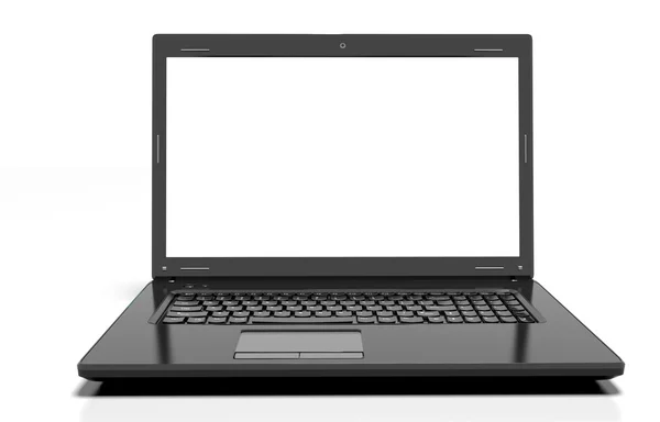 Laptop elszigetelt fehér nyírás elérési út — Stock Fotó