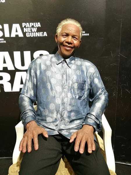 Nelson Mandela vosková soška — Stock fotografie
