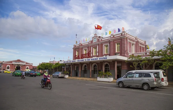 Hue Vietnam Juni 2016 Frontansicht Des Hue Bahnhofs Reisen Mit — Stockfoto