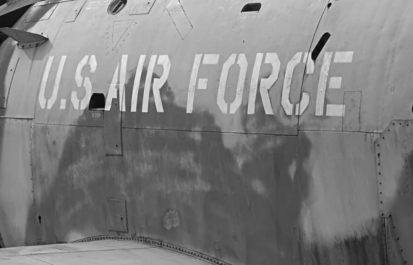 HANOI, VIETNAM - OCT 11, 2014: Logo of the U.S Air Force on a jet that was shot down during Vietnam war. The war ended in 1975.