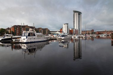 Swansea marina reflections clipart