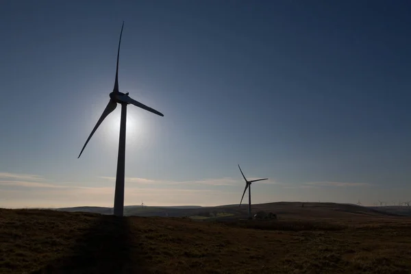 Turbinas Eólicas Las Colinas Sobre Rhiwfawr Gales Del Sur Reino — Foto de Stock