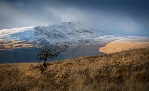 Cume Fan Hir Vestido Neve Extremo Leste Montanha Negra Brecon — Fotografia de Stock
