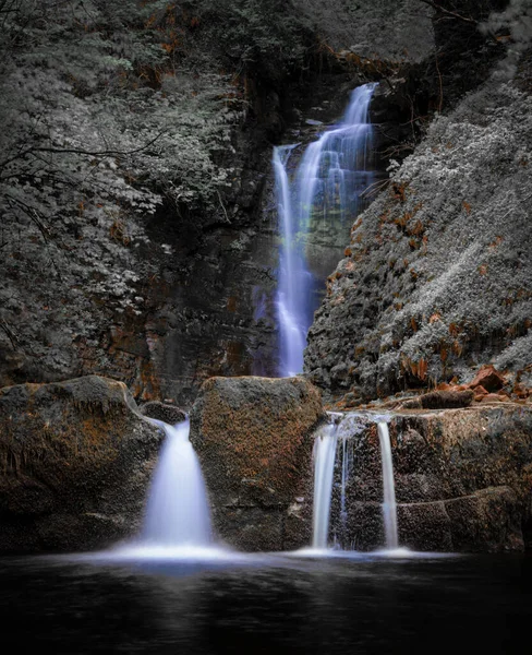 Situato Lungo Fiume Sopra Cascate Sgwd Gwladus Sgwd Einion Gam — Foto Stock