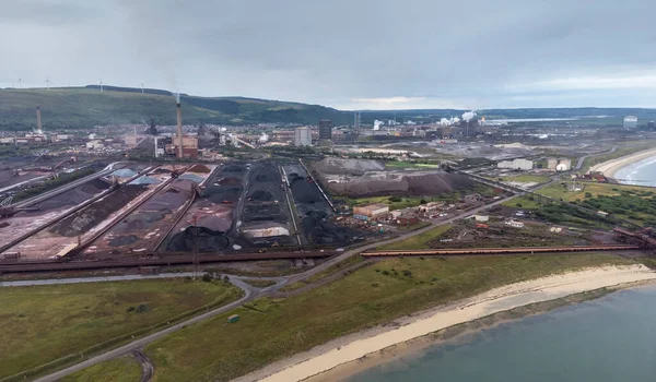 Editorial Aberavon Reino Unido Julho 2021 Vista Aérea Das Obras — Fotografia de Stock