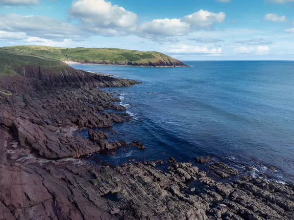 Costa Acidentada Manorbier Oeste País Gales Reino Unido — Fotografia de Stock